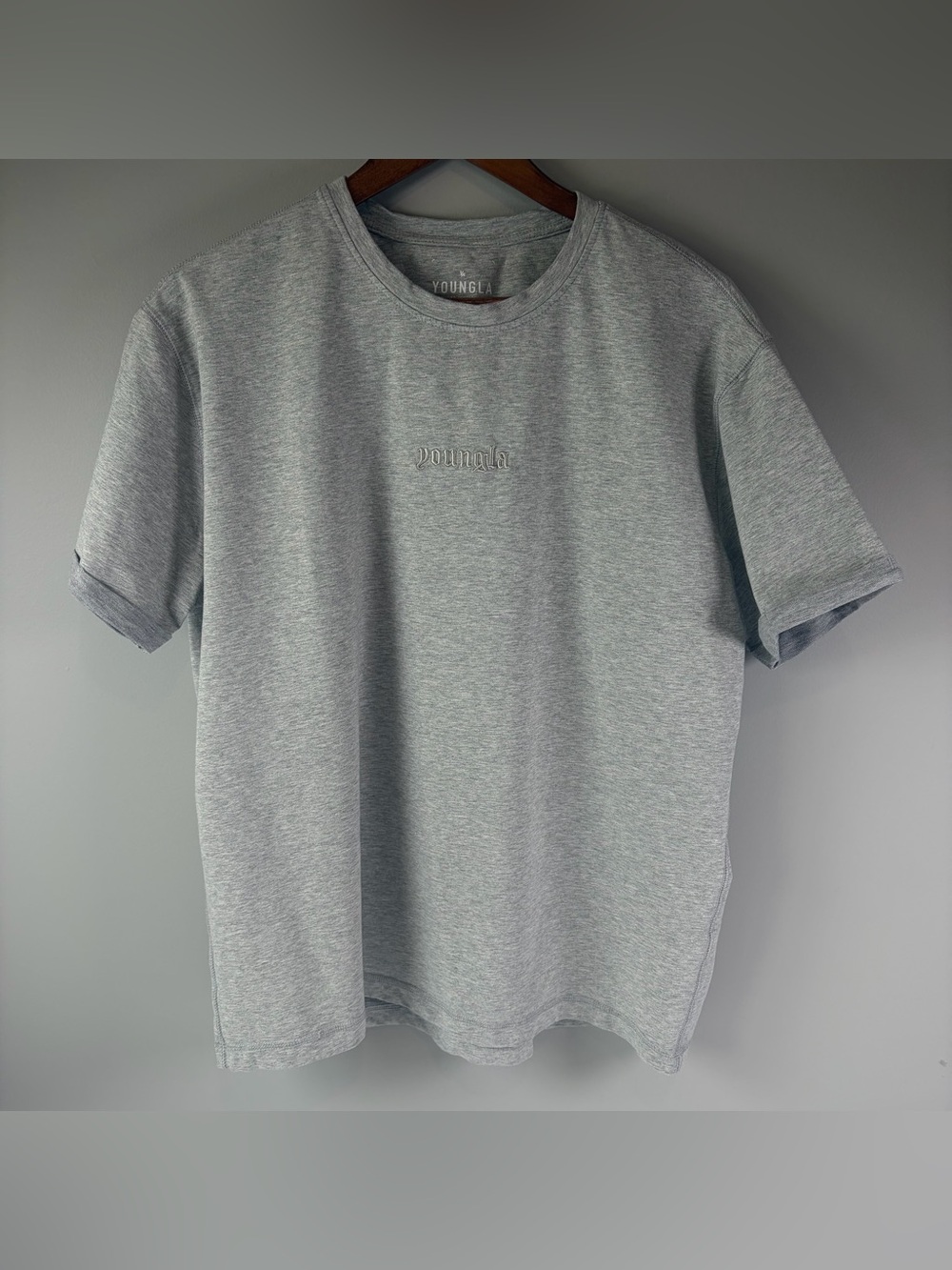 YoungLA Light Gray Embroidered Crewneck Tee